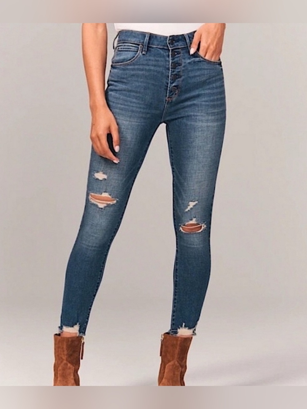 Abercrombie & Fitch Curve Love High Rise Super Skinny Ankle jeans size 26/ 2S